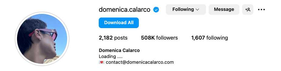 domenica calarco instagram bio sit with us